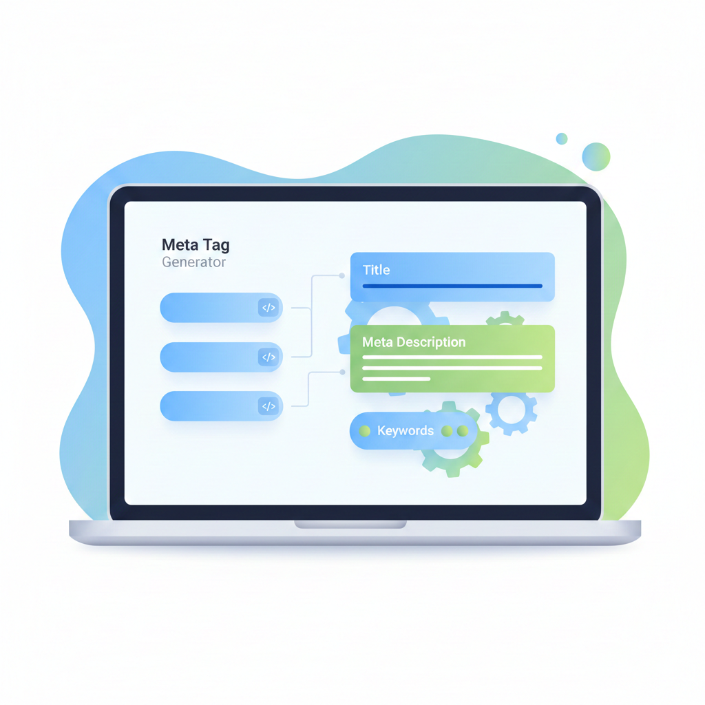 Meta tag generator SEO tool interface illustration